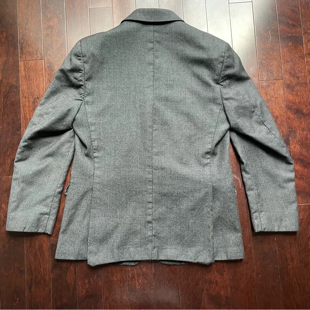 2023 JOS A BANK Gray Check blazer coat 42R Wool snd Cashmere Slim Fit - Picture 4 of 9